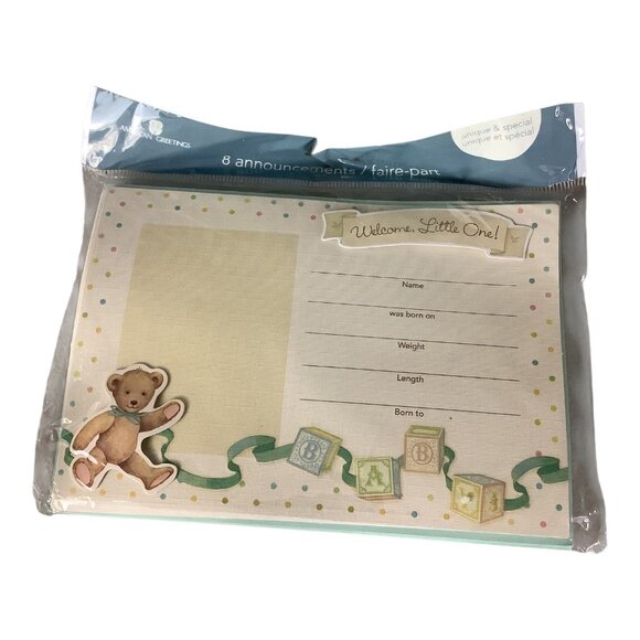 American Greetings Welcome Little One Baby Birth Announcement Kits 4 Packs - Picture 7 of 7